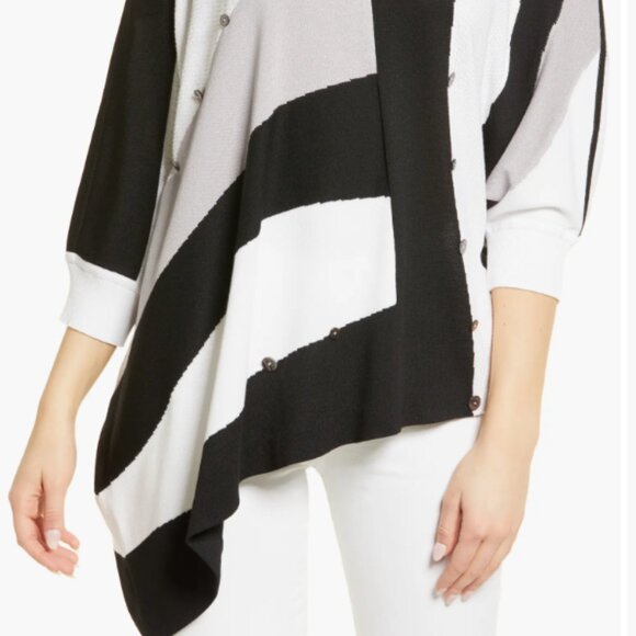 Ming Wang Colorblock Stripe Tunic Sweater - L $225 - Picture 2 of 15